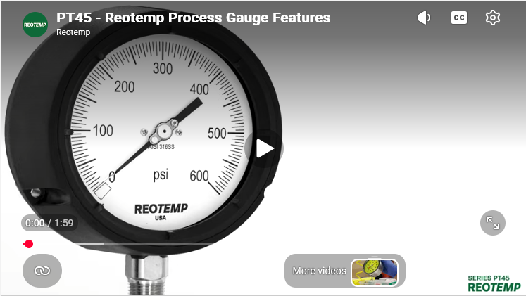 Process Controls Corporation - Reotemp PT45P Gauge Video